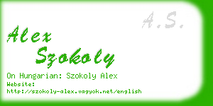 alex szokoly business card